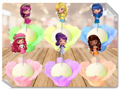Forminhas Luxo De Seda + Toppers Moranguinho