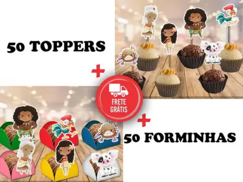 Moana Baby- Forminhas E Toppers