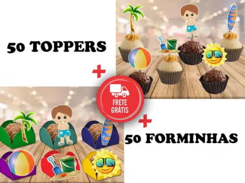 Praia - Forminhas E Toppers