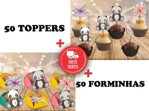Panda - Forminhas E Toppers