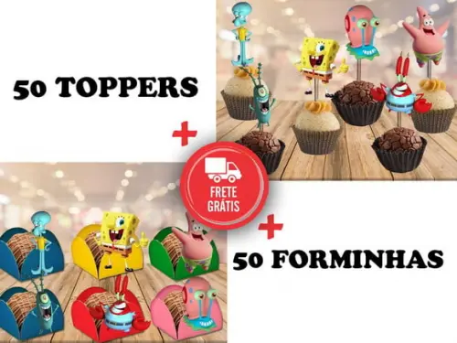 Bob Esponja - Forminhas E Toppers
