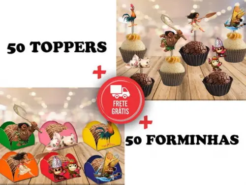 Moana - Forminhas E Toppers
