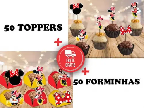 Minnie Mouse - Forminhas E Toppers