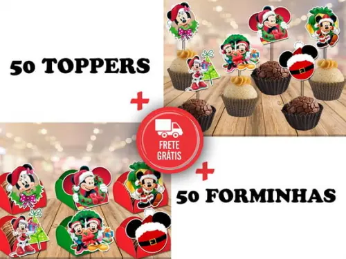 Mickey De Natal - Forminhas E Toppers