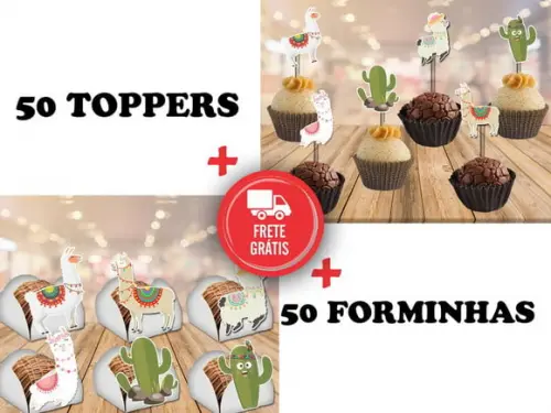 Lhama - Forminhas E Toppers