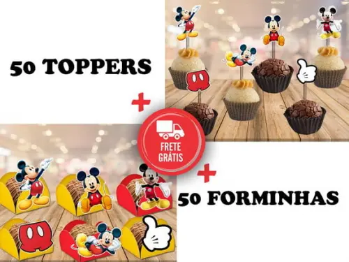 Mickey - Forminhas E Toppers