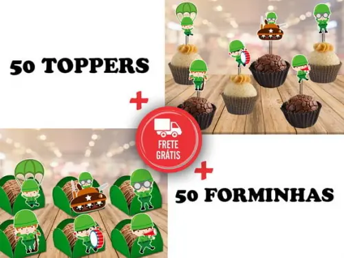 Exército - Forminhas E Toppers