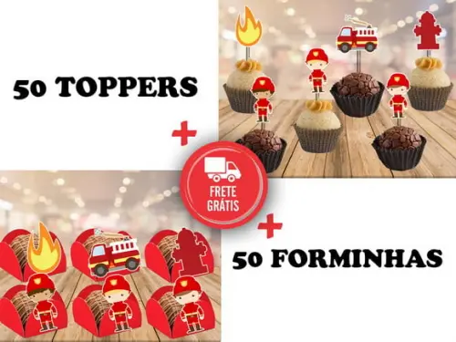 Bombeiros - Forminhas E Toppers