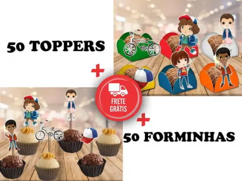 Stranger Thing - 50 Forminhas E 50 Toppers