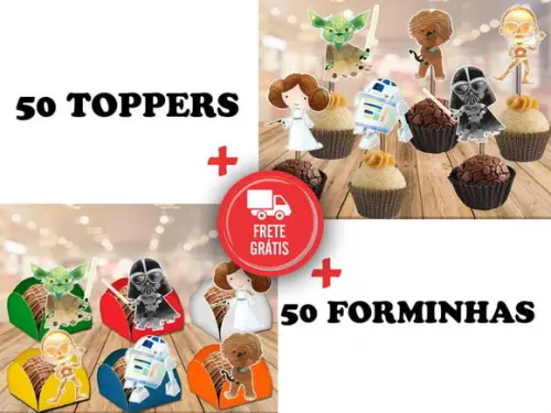 Star Wars - 50 Forminhas E 50 Toppers