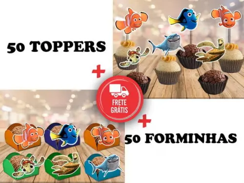 Procurando Nemo - 50 Forminhas E 50 Toppers