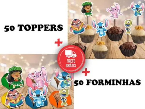 Lilo E Stich - 50 Forminhas E 50 Toppers