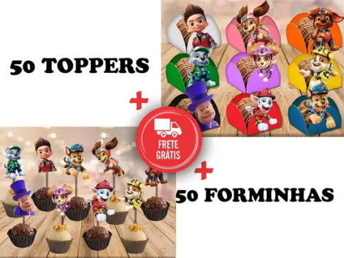 Patrulha Canina O Filme - 50 Forminhas E 5o Toppers