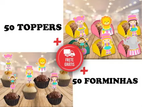 Circo Menina - 50 Forminhas E 50 Toppers