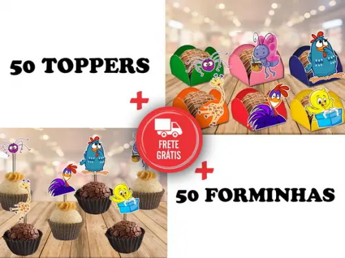 Galinha Pintadinha - 50 Forminhas E 50 Toppers