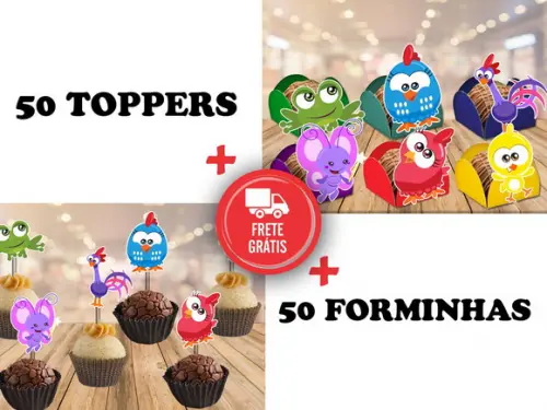 Galinha Pintadinha Mini - 50 Forminhas E 50 Toppers