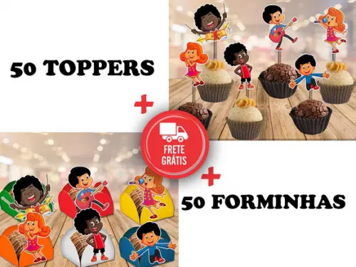 3 Palavrinhas - 50 Topper Para Doces E 50 Forminhas