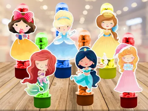 apliques para tubetes princesas aquarela