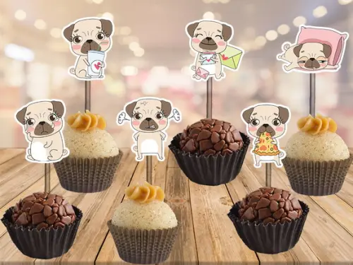 topper cachorrinho pugs