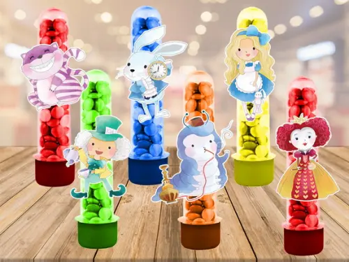 apliques para tubetes alice no país das maravilhas