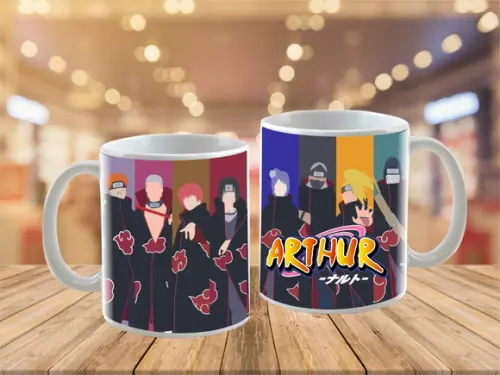 caneca naruto personzalizada com nome - polímero