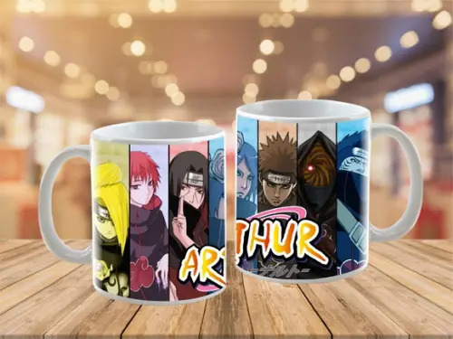 caneca naruto personzalizada com nome - polímero