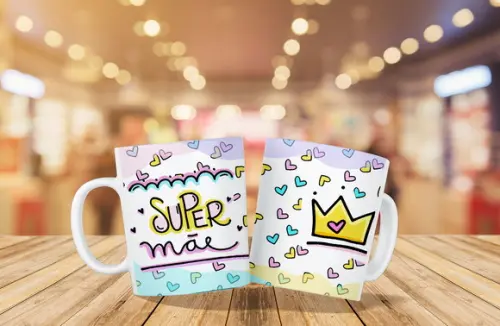 caneca dia das mães de cerâmica - super mãe