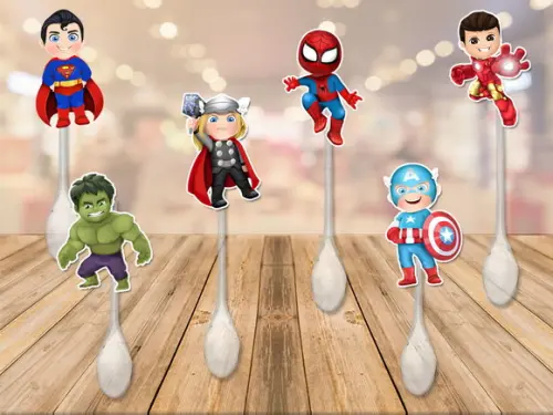 colherzinha para brigadeiro personalizada vingadores baby