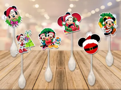 colherzinha personalizada mickey de natal