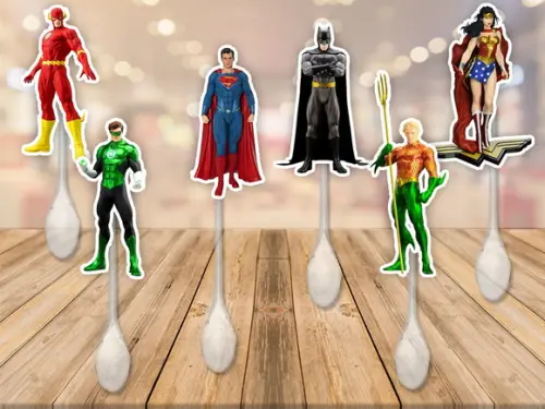 colherzinha personalizada liga da justiça