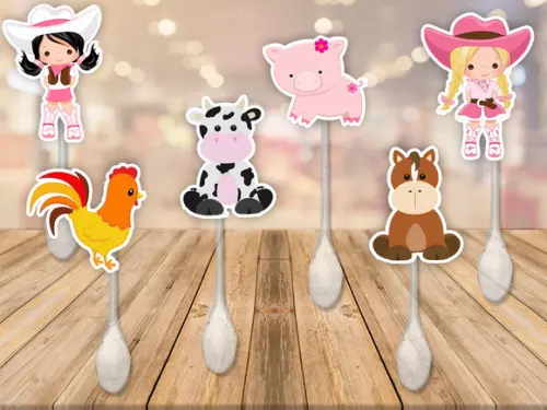 colherzinha para brigadeiro personalizada fazendinha menina