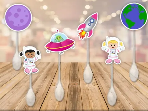 colherzinha personalizada astronautas meninas