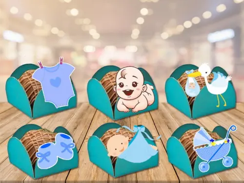 forminhas chá de bebê menino- 100 unidades