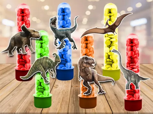apliques para tubetes dinossauros - 50 unidades