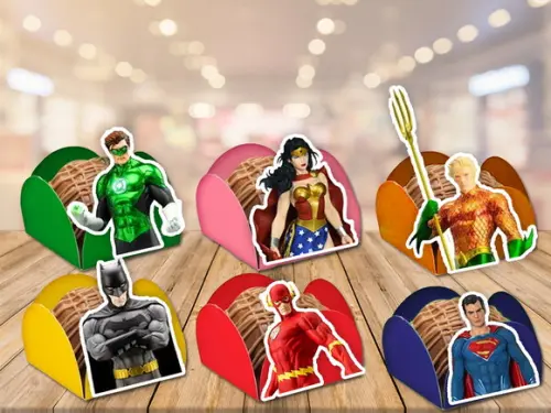 forminhas liga da justiça- 100 unidades