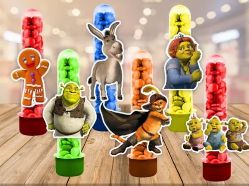 Shrek apliques para tubetes - 50 unidades