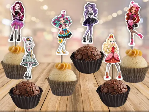 toppers ever after high - 100 unidades