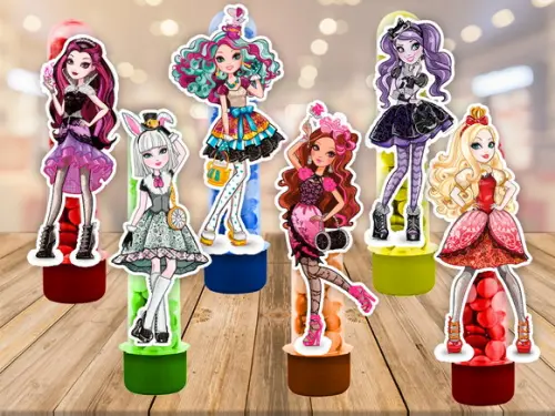 ever after high apliques para tubetes - 50 unidades