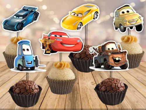 toppers carros disney - 100 unidades