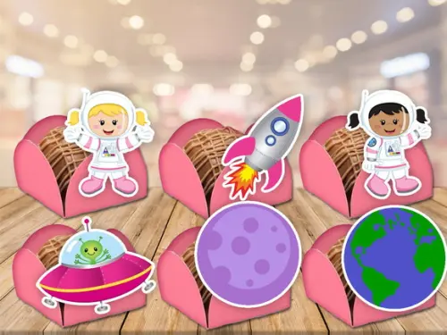 forminhas para doces astronauta menina- 100 unidades