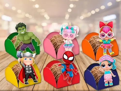 forminhas carnaval lol e vingadores bloquinho- 100 unidades