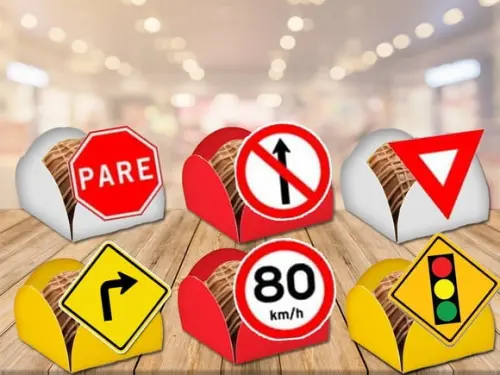 forminha para doces placas de trânsito