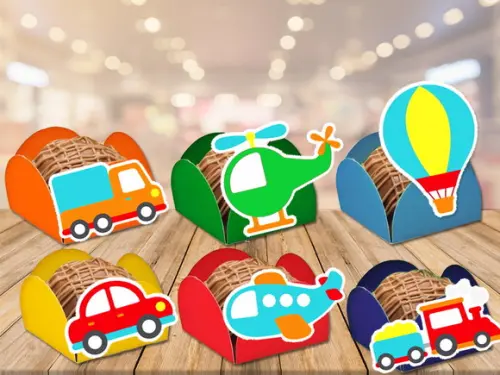 forminhas para doces meios de transporte - 100 unidades