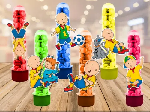 caillou - apliques para tubetes - 50 unidades