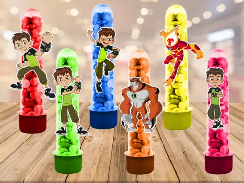ben 10 - apliques para tubetes - 50 unidades