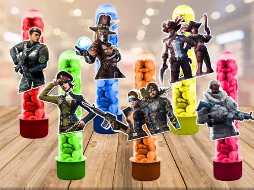 free fire - apliques para tubetes - 50 unidades