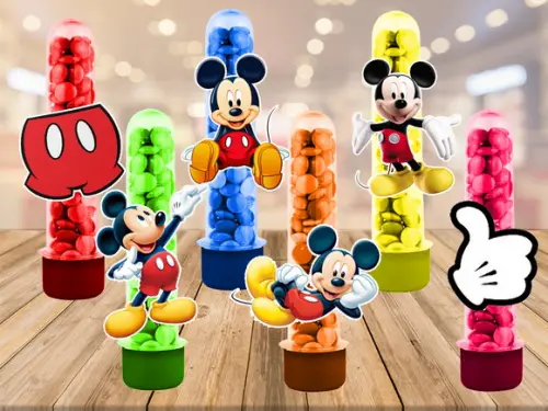 Mickey - apliques para tubetes - 50 unidades