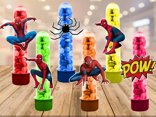 Homem Aranha - apliques para tubetes - 50 unidades