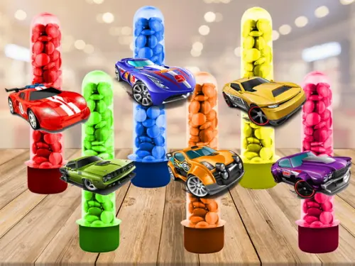 Hot Carros - apliques para tubetes - 50 unidades
