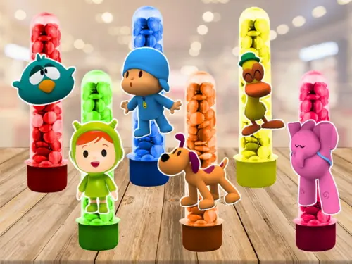 pocoyo - apliques para tubetes - 50 unidades